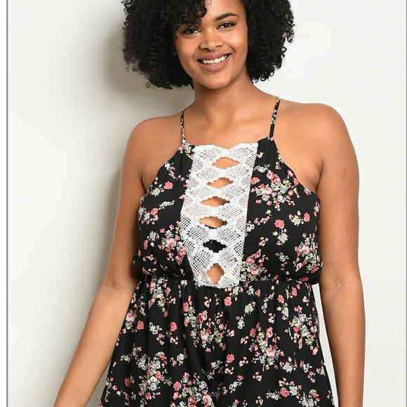 Pants - **FINAL MARKDOWN** Plus size floral romper